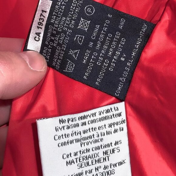 Add Red Down Filled Puffer Bomber Jacket - Picture 9 of 10